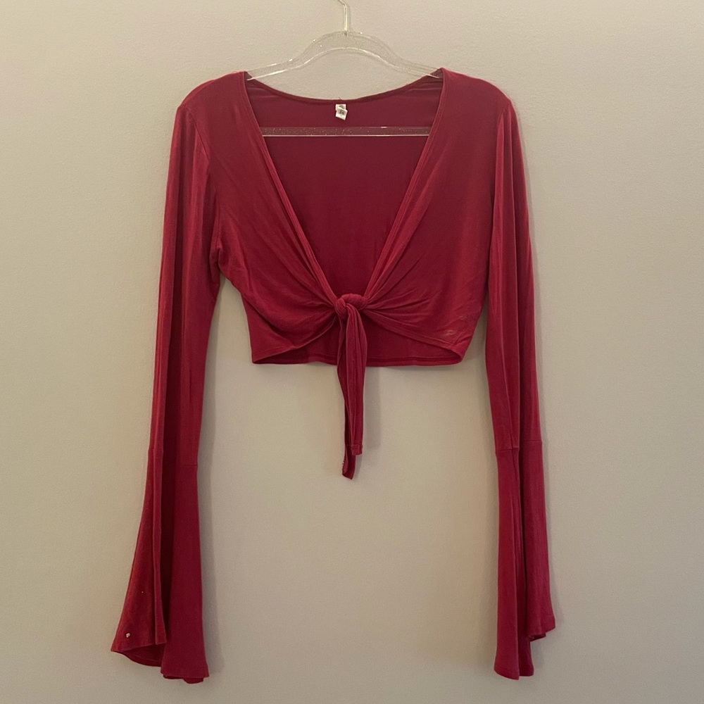 Red Long Sleeve Top